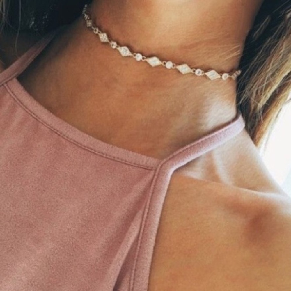 🌟Silver Chrystal Choker Necklace🌟 - Picture 2 of 5